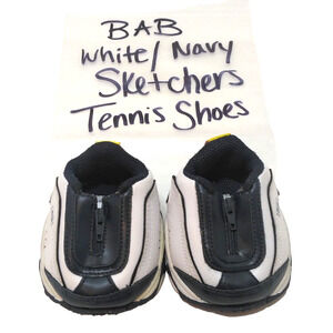 Build A Bear Workshop Skechers Tennis Shoes White And Navy Zipper Leather